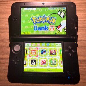 Nintendo 3DS XL Console Blue/Black with Pokemon Bank, Poke Transporter & Games